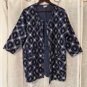 Indigo and White Quilted Jacket